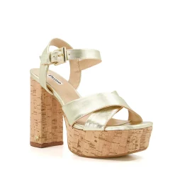 Dune London JEALOUS - GOLD-Women Heeled Sandals | Block Heeled Sandals