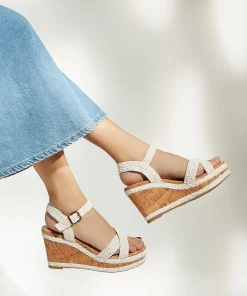 Dune London KELISA - WHITE-Women Heeled Sandals | Wedge Sandals