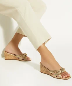 Dune London KOPE - GOLD-Women Heeled Sandals | Wedge Sandals