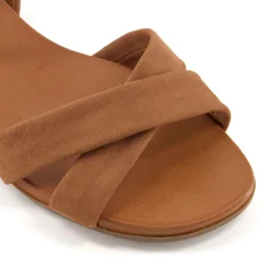 Dune London LANDIE - CAMEL-Women Flat Sandals | Wide Fit Sandals