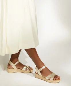 Dune London LINNIE - GOLD-Women Heeled Sandals | Wide Fit Sandals