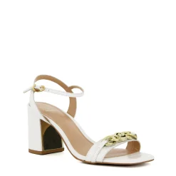 Dune London MANUAL - WHITE-Women Heeled Sandals | Block Heeled Sandals